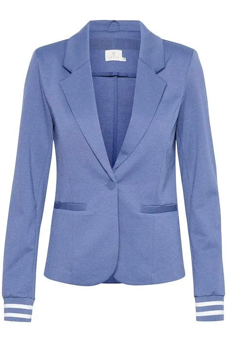 STRIPED CUFF SPORTY INDIGO BLAZER