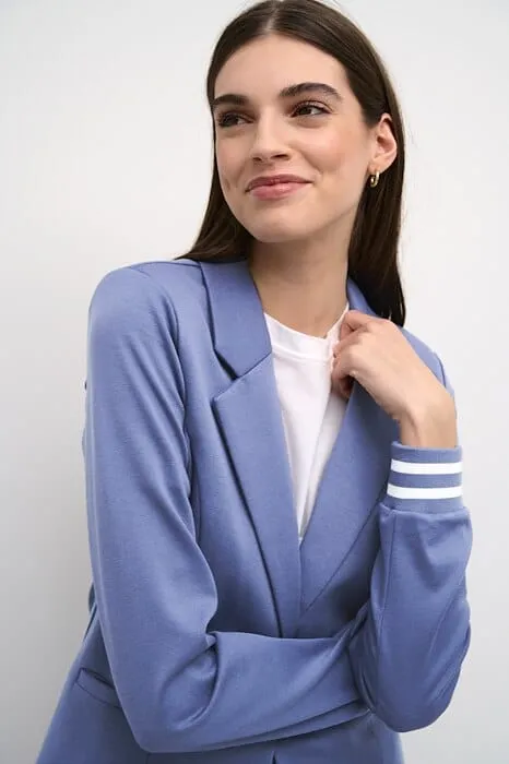 STRIPED CUFF SPORTY INDIGO BLAZER