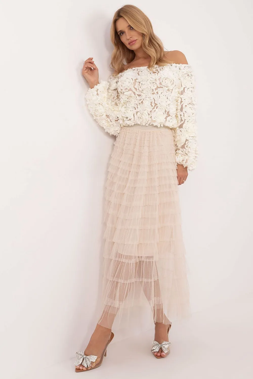 TEEK - Long Ripple Tulle Skirt