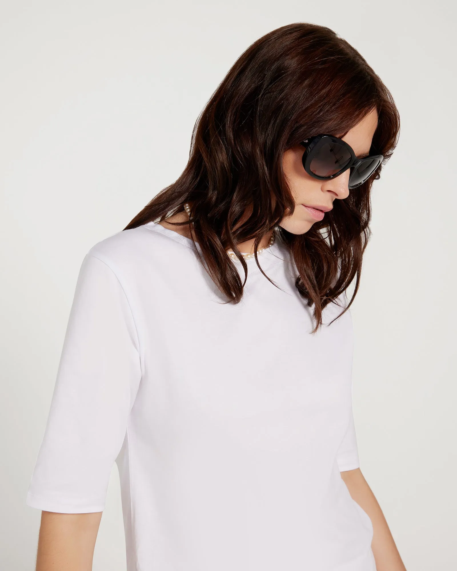 The Birkin Basic White Tee Boat Neck