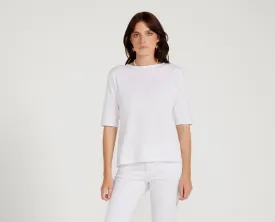 The Birkin Basic White Tee Boat Neck