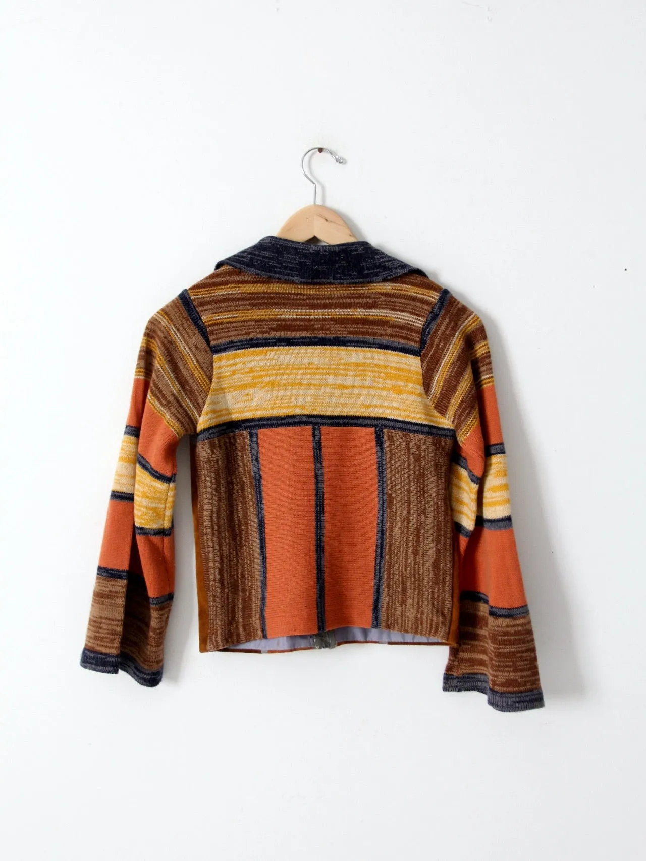 vintage 70s patchwork cardigan hippie sweater